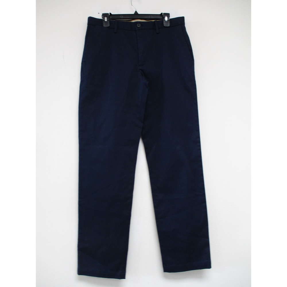 Banana Republic Pants Men 32x34 Navy Blue Chino‎ Straight Fit Flat Front Stretch